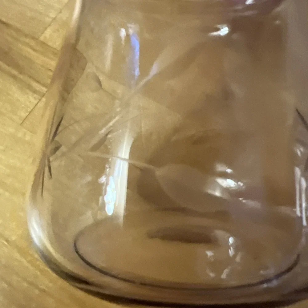 Vintage Etched Apothecary Covered Jar Canister